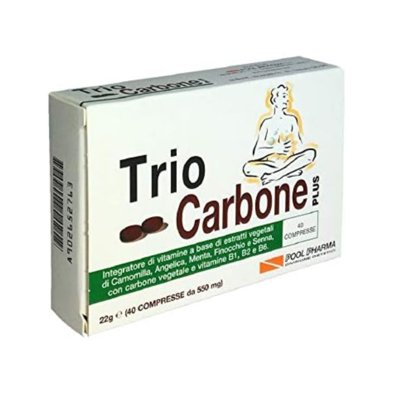 Pool Pharma Triocarbone Plus contro gas intestinali - 40 Compresse