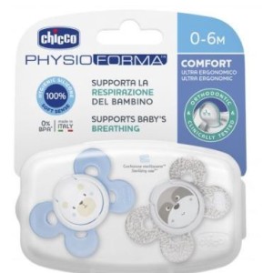 Chicco Succhietto Comfort Boy Silicone 0-6 Mesi 2 Pezzi
