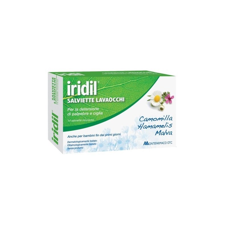 Iridil 14 salviette lavaocchi monouso azione emoliente e rinfrescante