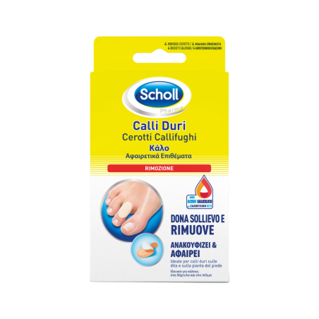 Scholl Cerotti Callifughi per Calli Duri - 4 Cerotti + 4 Dischetti