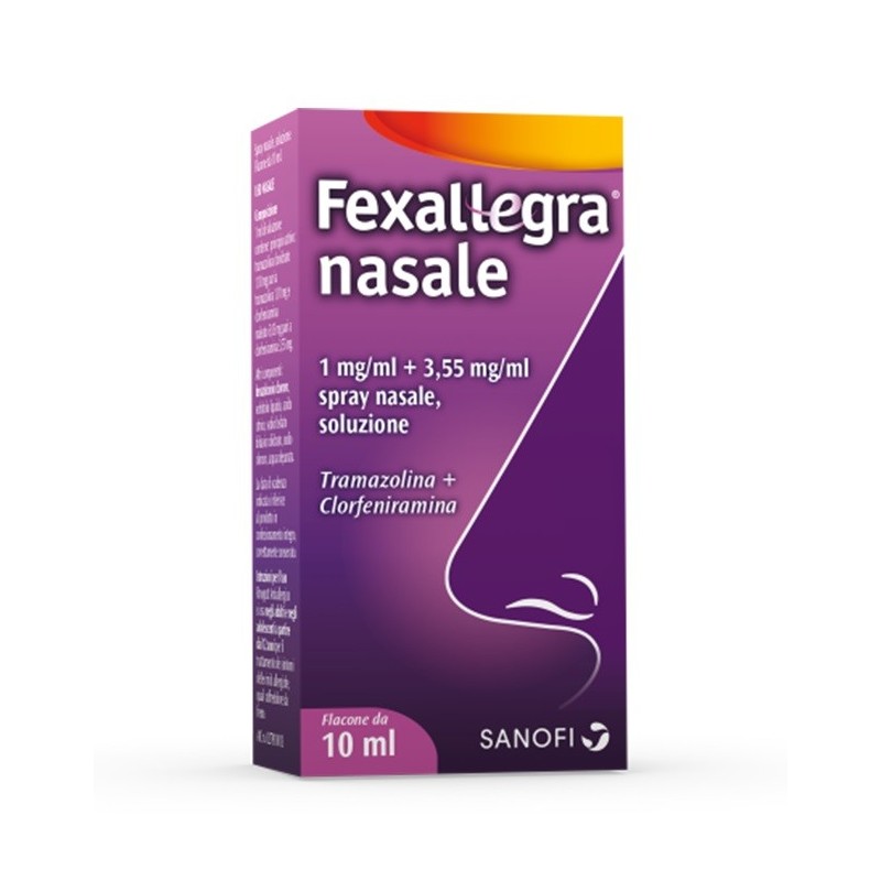 Fexallegra Nasale 1 Mg/ml + 3,55 Mg/ml Spray Nasale, Soluzione Tramazolina + Clorfeniramina Fexallegra Nasale 1 Mg/ml + 3,55 Mg/ml Spray Nasale, Soluzione Tramazolina + Clorfeniramina