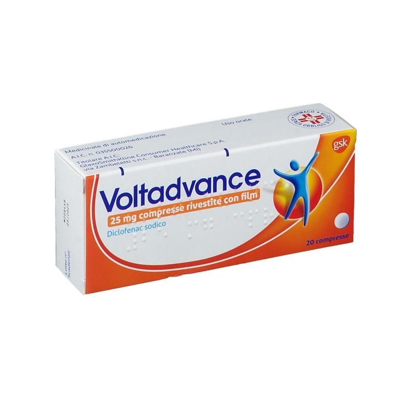 Voltadvance 25 Mg Diclofenac Sodico Compresse Rivestite Con Film 20 cpr Voltadvance 25 Mg Diclofenac Sodico Compresse Rivestite Con Film 20 cpr