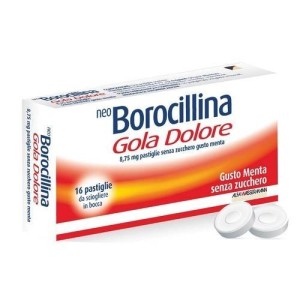 Neo Borocillina Gola Dolore 8,75 Mg 16 Pastiglie Senza Zucchero Gusto Menta
