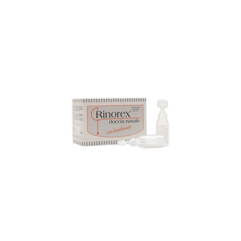 Fiala per doccia nasale rinorex bicarbonato 5 ml 15 pezzi