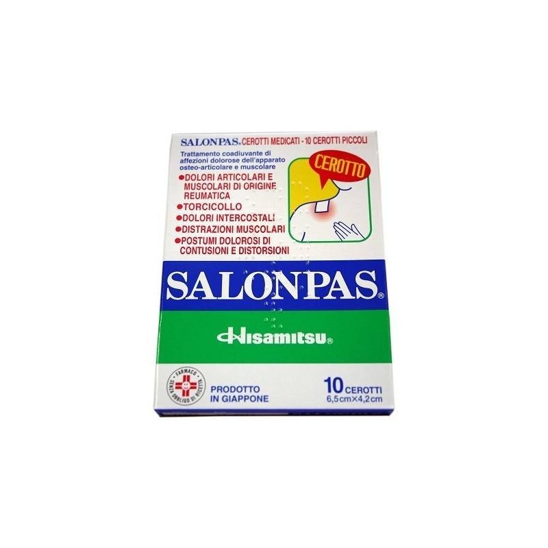 Hisamitsu Pharmaceutical Salonpas 36,06 Mg/32,73mg/7,11mg Cerotti Medicati 10 Cerotti Metile Salicilato/levomentolo/dl-canfora