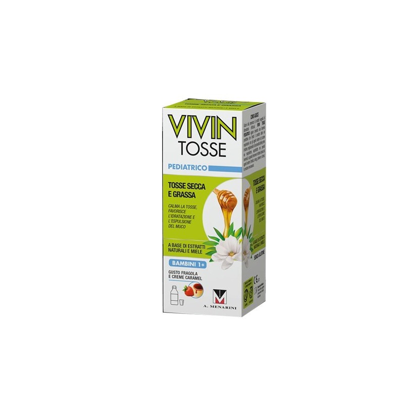 Vivin Tosse Pediatrico Sciroppo Tosse Secca E Grassa Gusto Fragola E Creme Caramel 150 Ml