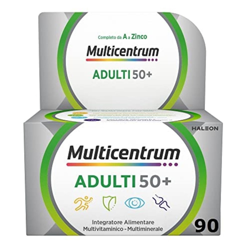Multicentrum Adulti 50+ Integratore Multivitaminico - 90 Compresse Multicentrum Adulti 50+ Integratore Multivitaminico - 90 Compresse
