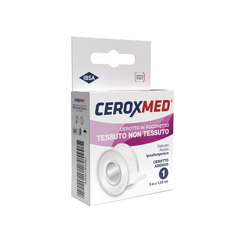 Nova Argentia Ind. Farm Cerotto Adesivo In Rocchetto Ceroxmed In Tessuto Non Tessuto Aerato Ipoallergenico Bianco 500x1,25 Cm 1