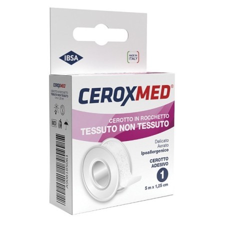 Nova Argentia Ind. Farm Cerotto Adesivo In Rocchetto Ceroxmed In Tessuto Non Tessuto Aerato Ipoallergenico Bianco 500x1,25 Cm 1