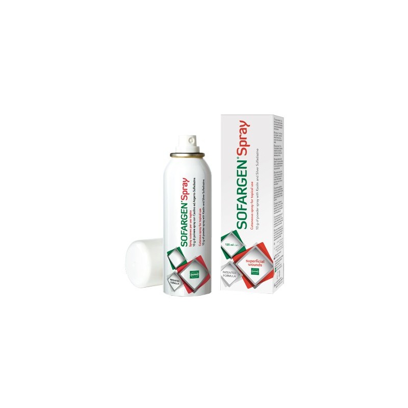 Sofargen Spray Medicazione In Polvere Spray Con Caolino E Argento Sulfadiazina 1% 125 Ml