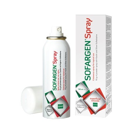 Sofargen Spray Medicazione In Polvere Spray Con Caolino E Argento Sulfadiazina 1% 125 Ml