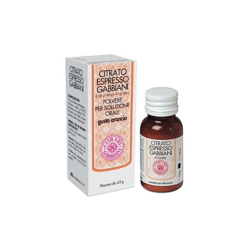 Citrato Espresso Gabbiani 8,155 G/100 G + 0,7 G/100 G Polvere Per Soluzione Orale Gusto Arancio