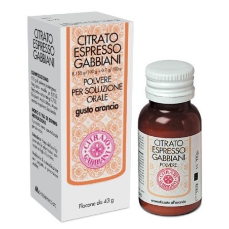 Citrato Espresso Gabbiani 8,155 G/100 G + 0,7 G/100 G Polvere Per Soluzione Orale Gusto Arancio