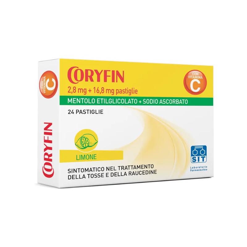 Sit Coryfin C 24 Pastiglie Al Mentolo Ed Essenza Di Limone Con Vitamina C