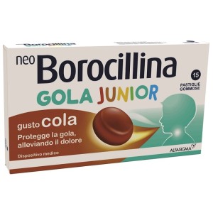 Neoborocillina Gola Junior mal di gola bambini 15 Pastiglie Gusto Cola