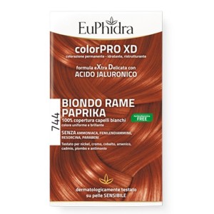 Euphidra colorpro gel colorante capelli xd 744 paprika 50 ml in flacone + attivante + balsamo + guan