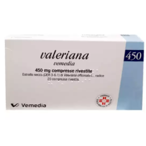 Vemedia Manufacturing B. V. Valeriana Vemedia 450 Mg Compresse Rivestite Estratto Secco Di Radice Di Valeriana Officinalis 