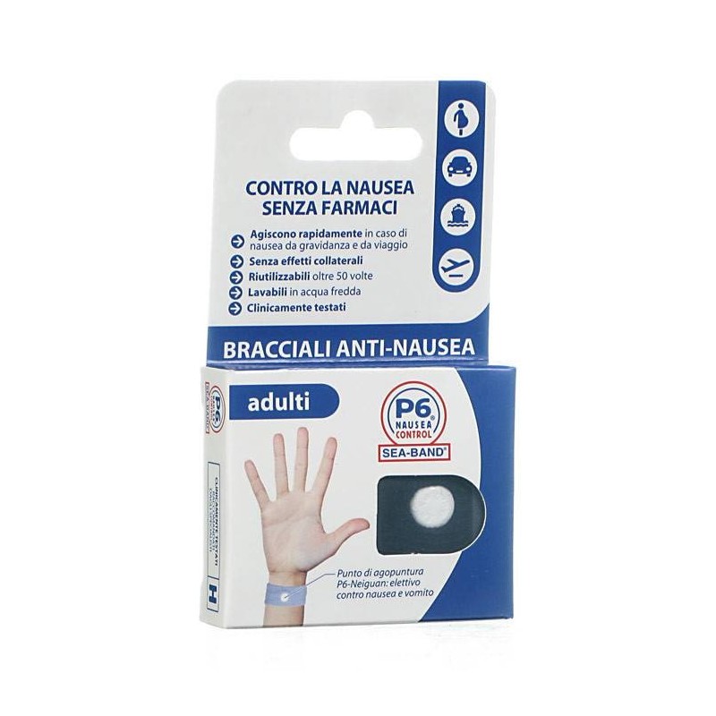 Sea-Band P6 Nausea Control Bracciale per Adulti - 2 pezzi