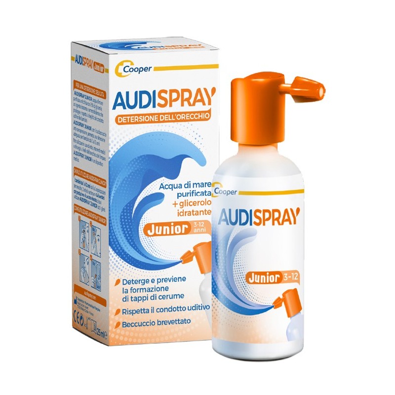 Audispray junior soluzione di acqua di mare ipertonica spray senza gas igiene orecchio 25ml