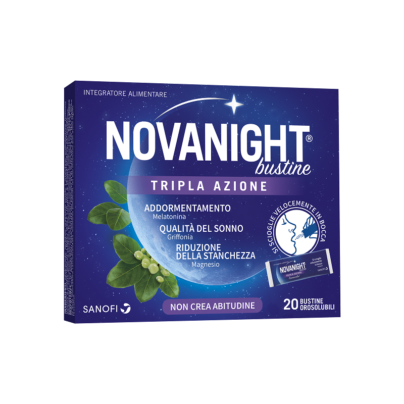 Novanight Tripla Azione Integratore di Melatonina - 20 bustine Novanight Tripla Azione Integratore di Melatonina - 20 bustine