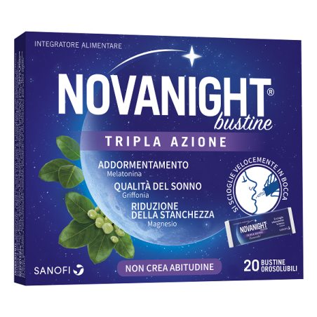 Novanight Tripla Azione Integratore di Melatonina - 20 bustine Novanight Tripla Azione Integratore di Melatonina - 20 bustine