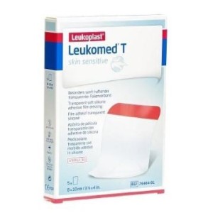 Leukomed t skin sensitive medicazione post-operatoria trasparente con massa adesiva in silicone 8x10