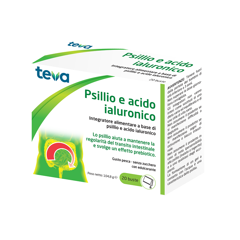 Teva Italia Psillio Acido Ialuronico Teva 20 Buste 104,8 G Teva Italia Psillio Acido Ialuronico Teva 20 Buste 104,8 G