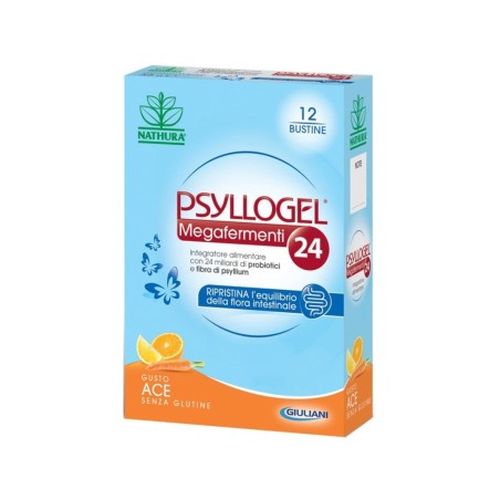 Psyllogel Megafermenti 24 Integratore Probiotico - 12 Bustine Gusto Ace