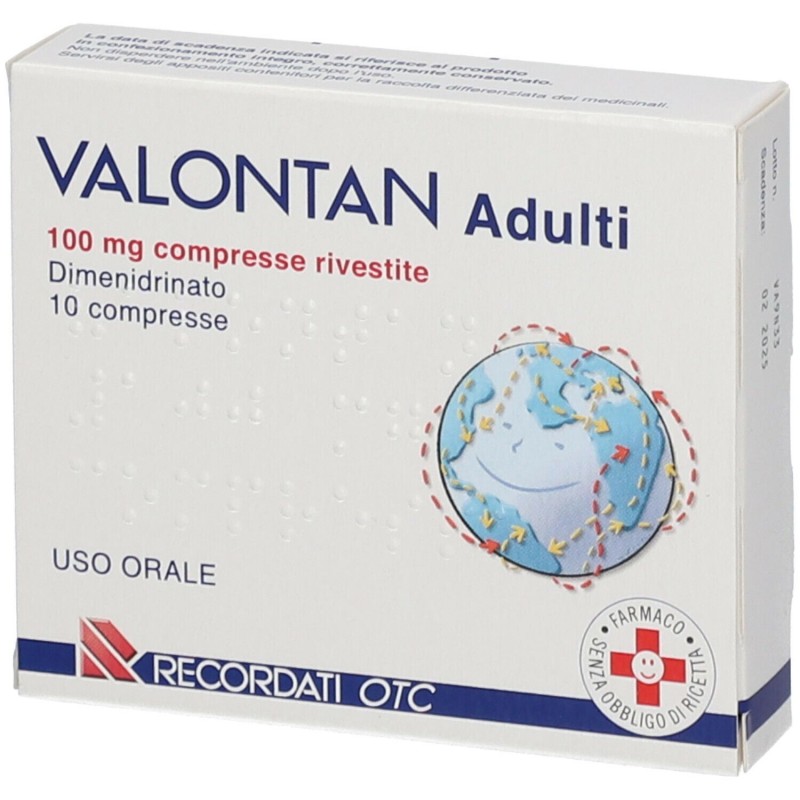 Valontan Adulti 100 Mg 10 Compresse Rivestite antinausea