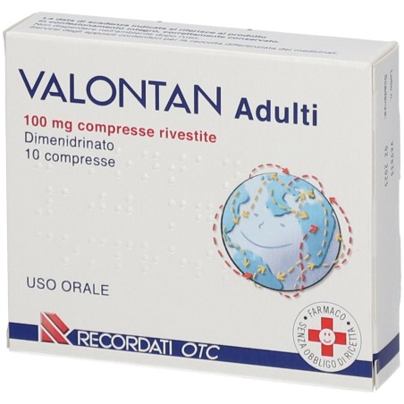 Valontan Adulti 100 Mg 10 Compresse Rivestite antinausea