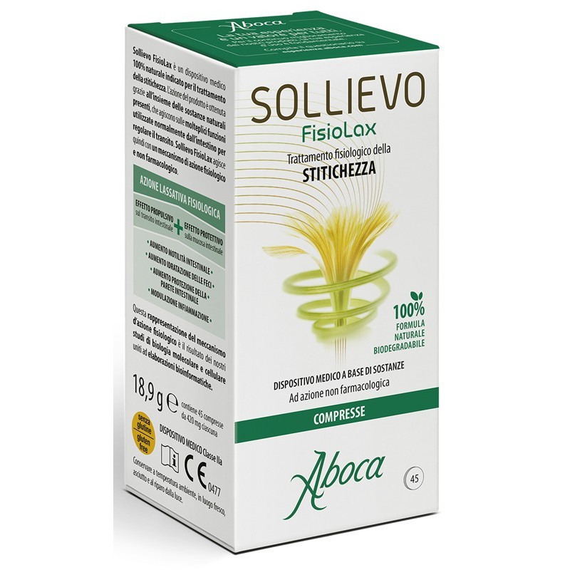 Aboca Sollievo Fisiolax trattamento stitichezza 45 compresse