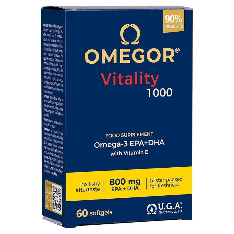 Omegor Vitality 1000 Integratore di Omega-3 - 60 Capsule Molli