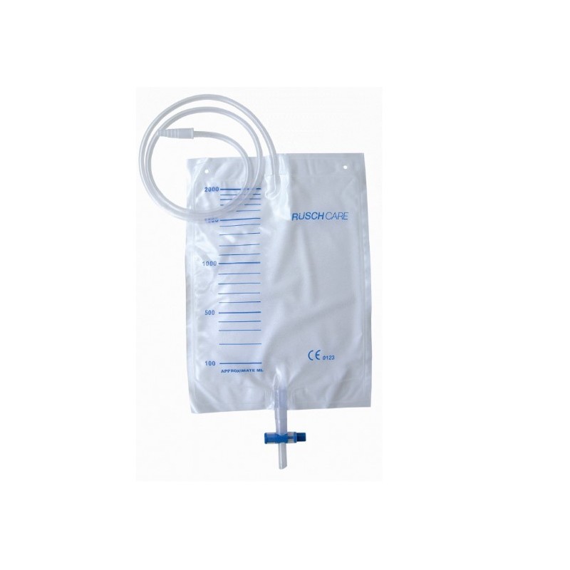 Sacca Raccolta Urina Da Letto In Pvc Non Sterile 2 Litri Tubo 90 Cm Con Scarico E Valvola Antireflusso