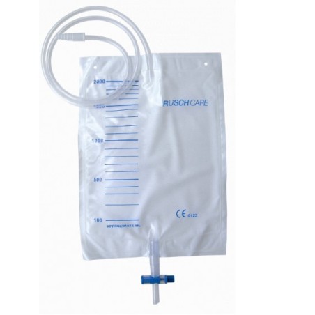 Sacca Raccolta Urina Da Letto In Pvc Non Sterile 2 Litri Tubo 90 Cm Con Scarico E Valvola Antireflusso