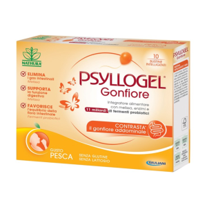 Psyllogel Gonfiore Integratore Intestinale - 10 Bustine Gusto Pesca