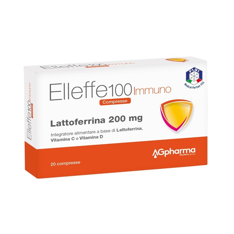Elleffe 100 Immuno lattoferrina vitamina C sistema immunitario 20 Compresse Elleffe 100 Immuno lattoferrina vitamina C sistema immunitario 20 Compresse