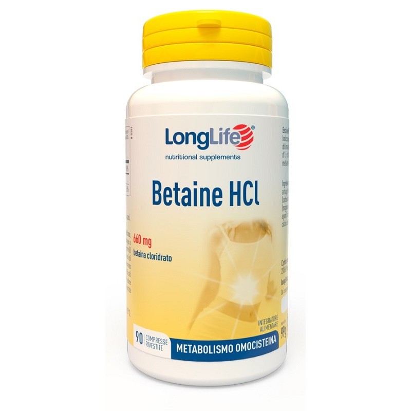Longlife Betaine Hcl Integratore per l'Omocisteina 90 Compresse