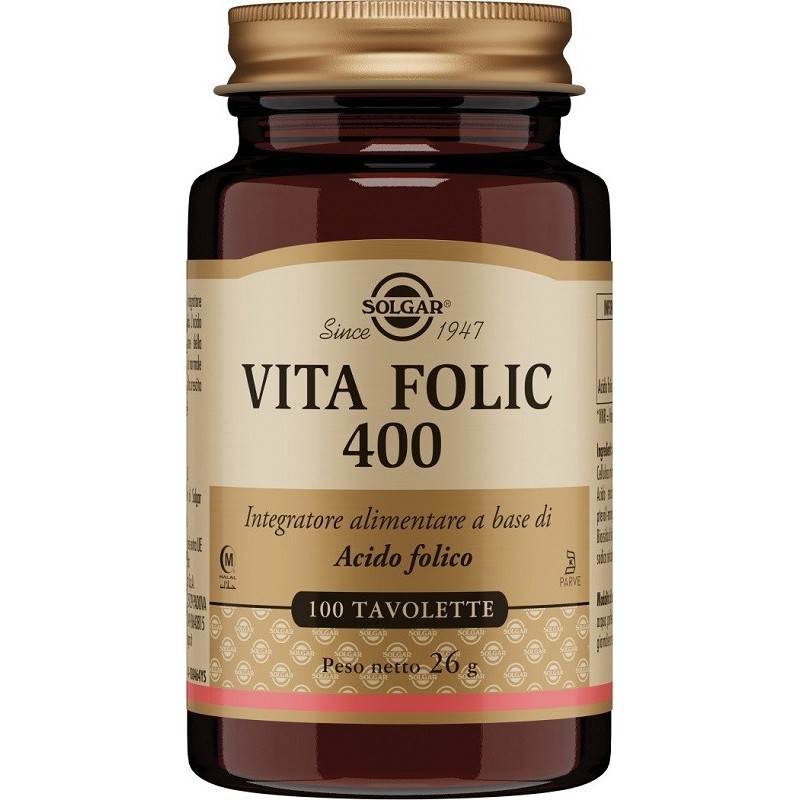 Solgar Vita Folic 400 Integratore per Gravidanze - 100 Tavolette