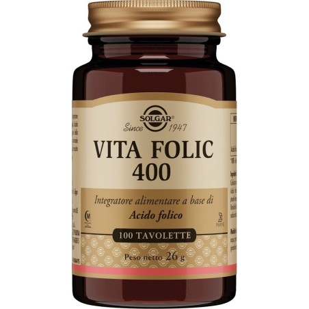 Solgar Vita Folic 400 Integratore per Gravidanze - 100 Tavolette