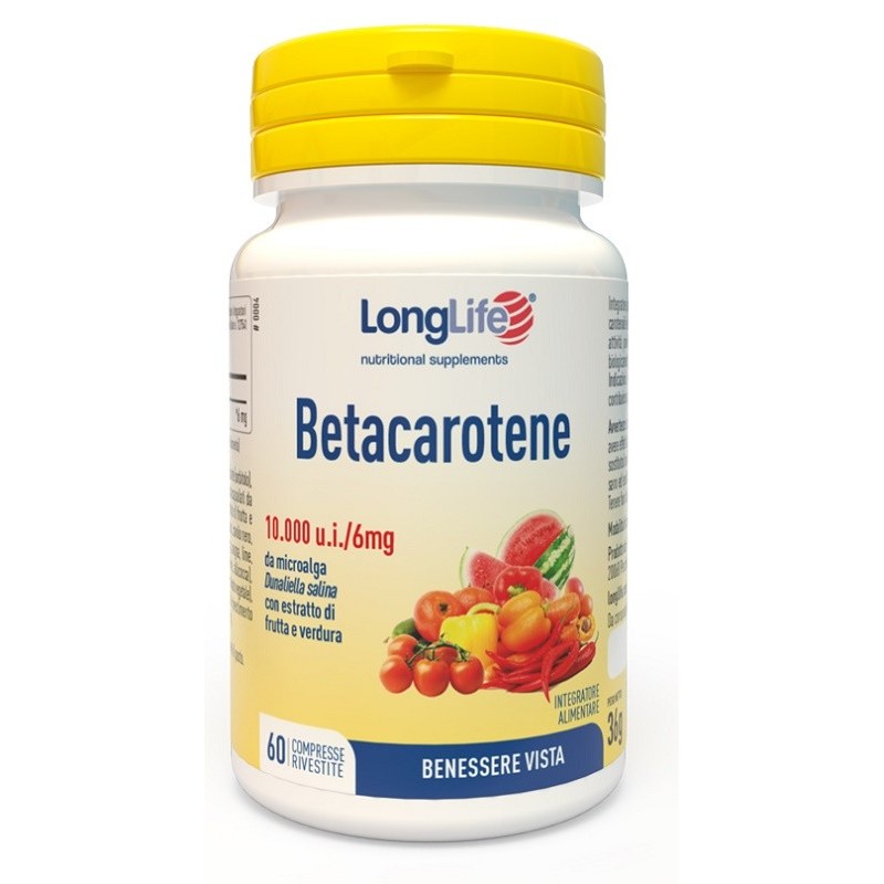 Longlife Betacarotene Integratore per Vista e Pelle - 60 Compresse