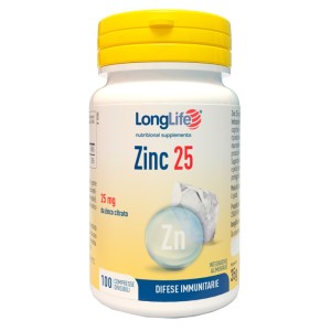 LongLife Zinc 25 Integratore Antiossidante 100 Compresse
