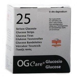 Biochemical System Intern. Strisce Misurazione Glicemia Ogcare 25 Pezzi
