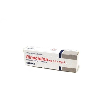 Valeas Ind. Chim. Farmac. Rinocidina 7,5 Mg + 3 Mg Gocce Nasali, Soluzione Nafazolina Nitrato + Tirotricina