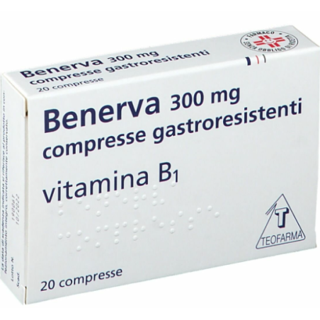 Teofarma Benerva 300 Mg Compresse Gastroresistenti tiamina Cloridrato