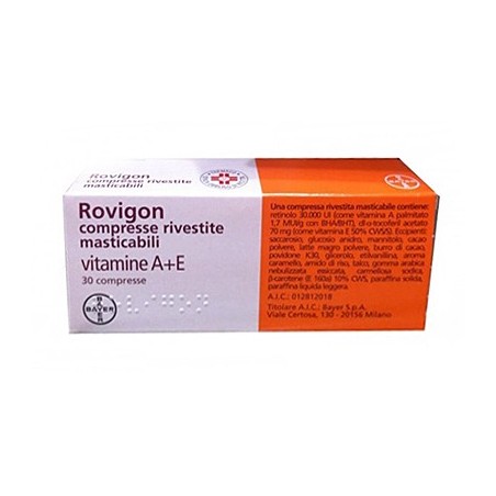 Teofarma Rovigon Compresse Rivestite Masticabili Vitamine A+E 30 Compresse