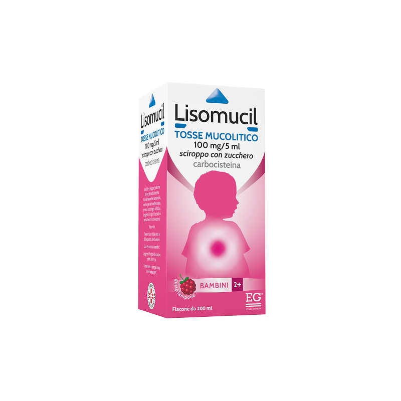 Lisomucil Tosse Mucolitico 100 mg/5 ml Sciroppo Con Zucchero per bambini