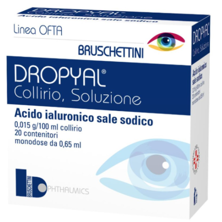 Bruschettini Dropyal 0,015% Collirio, Soluzione Acido Ialuronico 20 Flaconi
