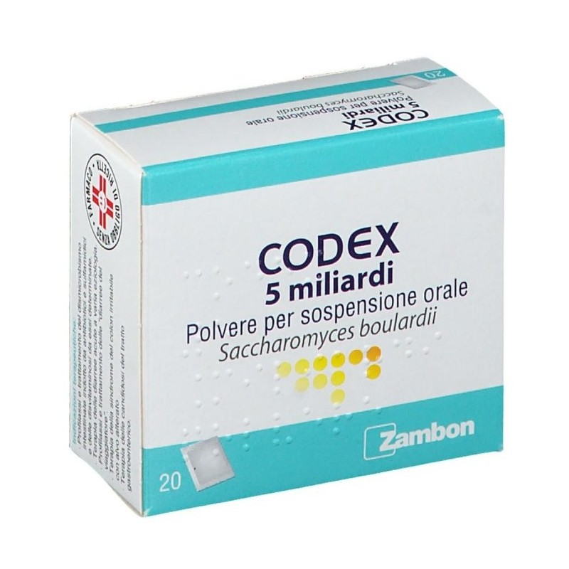Codex 5 Miliardi Polvere Per Sospensione Orale Saccharomyces Boulardii 20 bustine