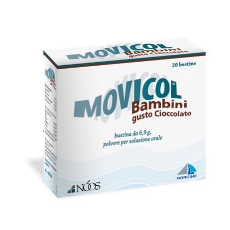 Norgine Italia Movicol Bambini 6,9 G, Polvere Per Soluzione Orale, Gusto Cioccolato