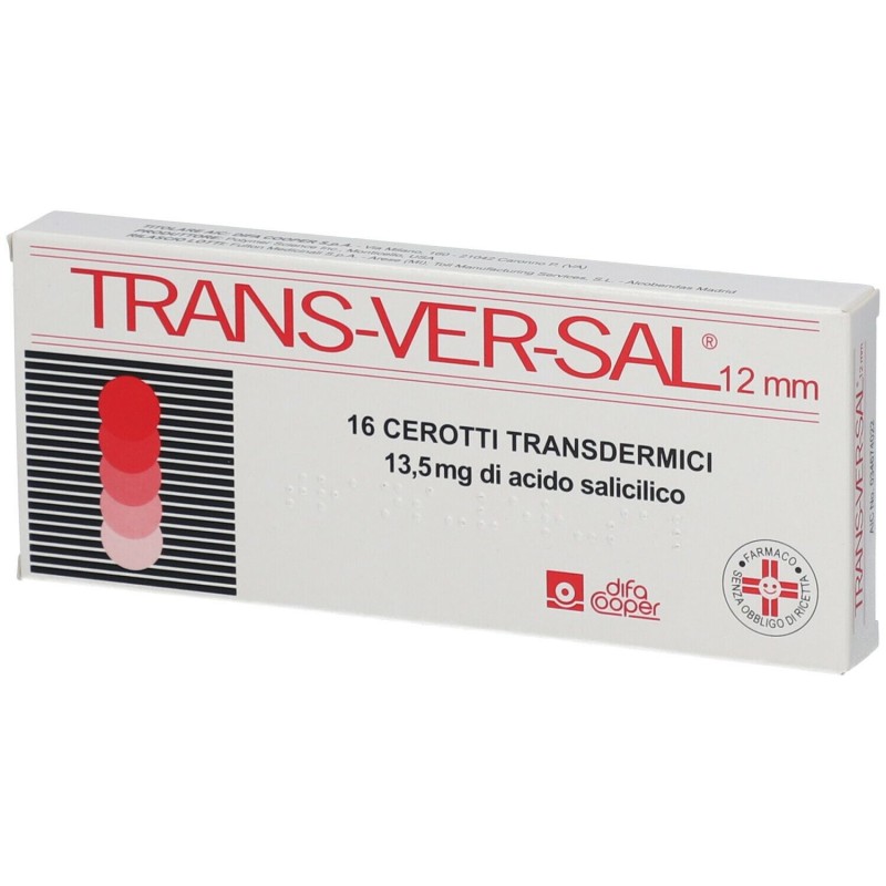 Trans-ver-sal 13,5 Mg/ 12 Mm 16 Cerotti Transdermici per verruche e duroni